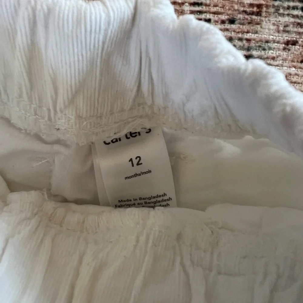 Carters White Corduroy Pants Size 12 Months
